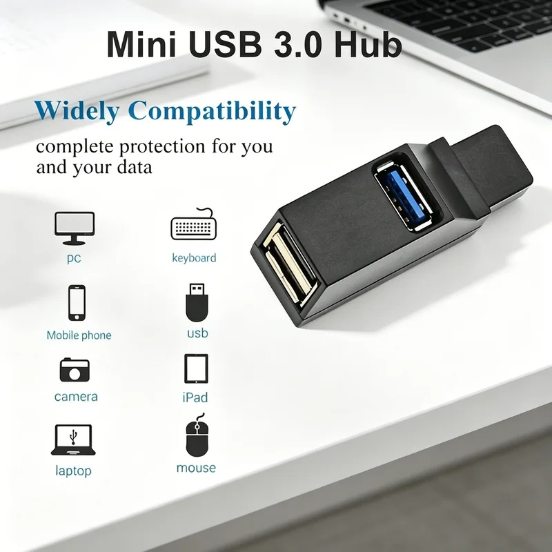 Laptop Tablet Accessories - USB 3.0 2.0 회전식 3 포트