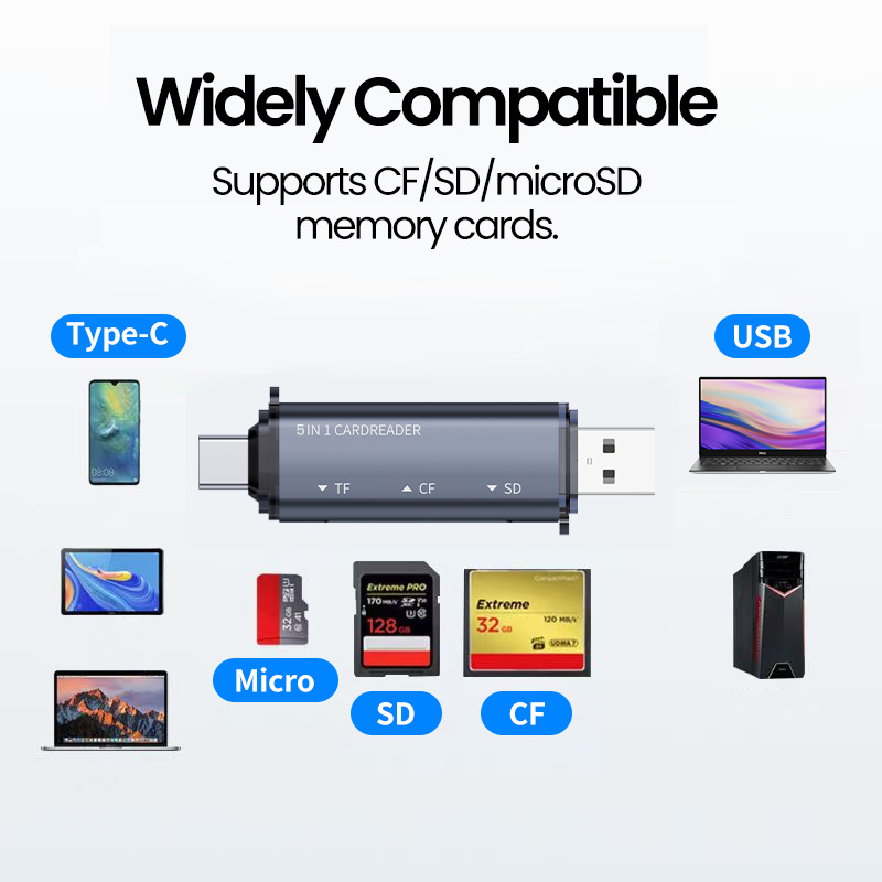 5 IN 1 USB 카드 리더 유형 C 다기능 USB  - Microsd Card Tablet 리뷰 및 가격