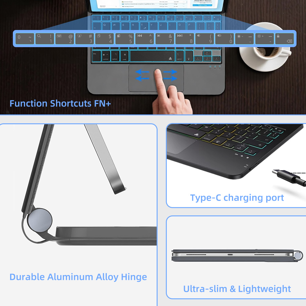 무선 백라이트 키보드 케이스 (트랙패드 포함) 아이패드 - Tablet Keyboard Case 리뷰 및 가격