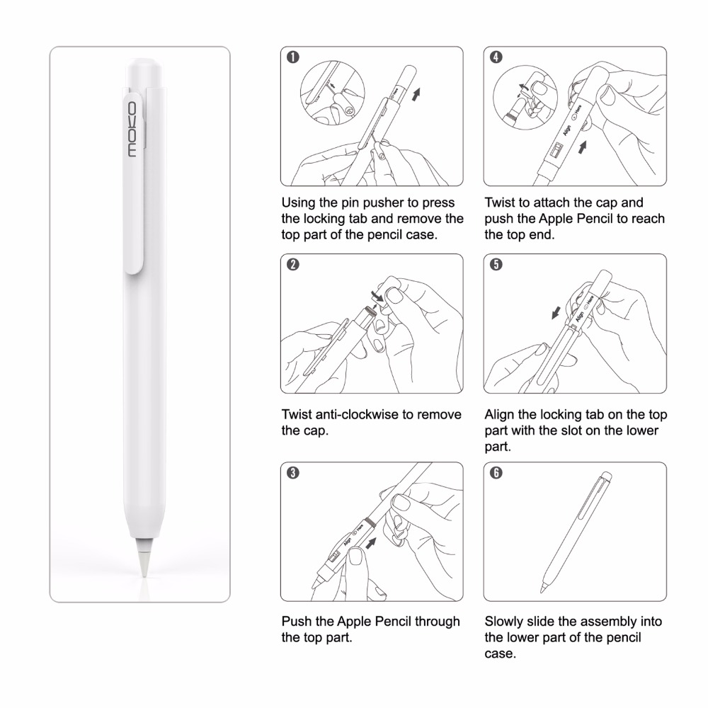 Moko-애플 펜슬 보호 케이스, 클립 내장 펜슬 케이 - Tablet Pencil Accessories 리뷰 및 가격