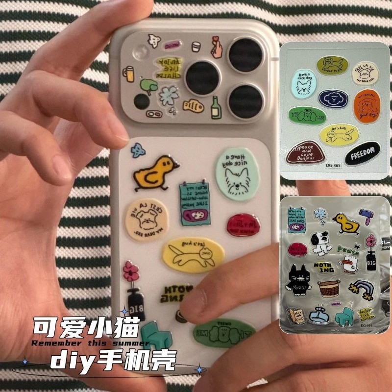 귀여운 만화 고양이 강아지 3D 투명 레진 스티커 젤리 - Tablet Accessory 리뷰 및 가격